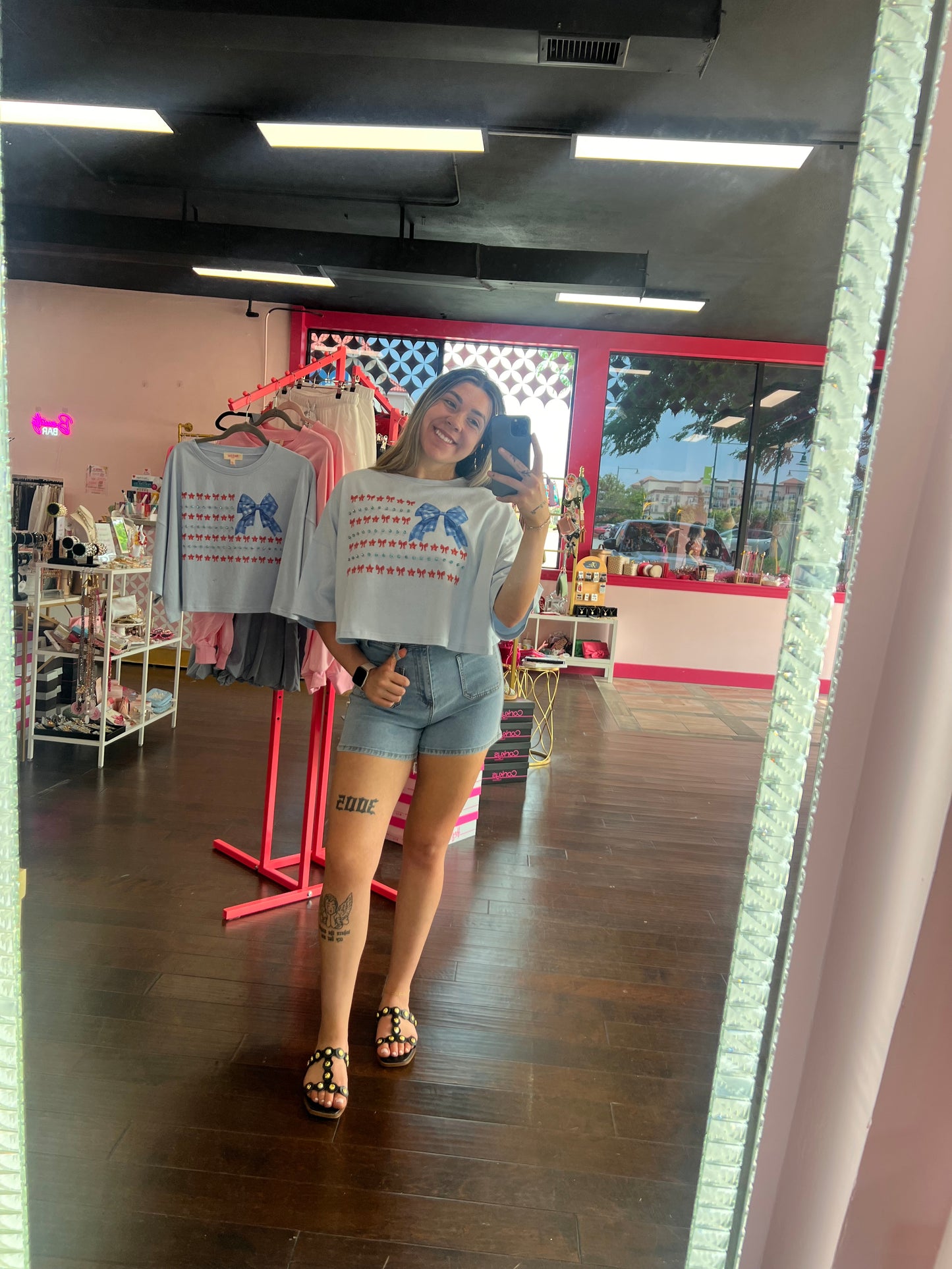 Hi-Rise Denim Shorts