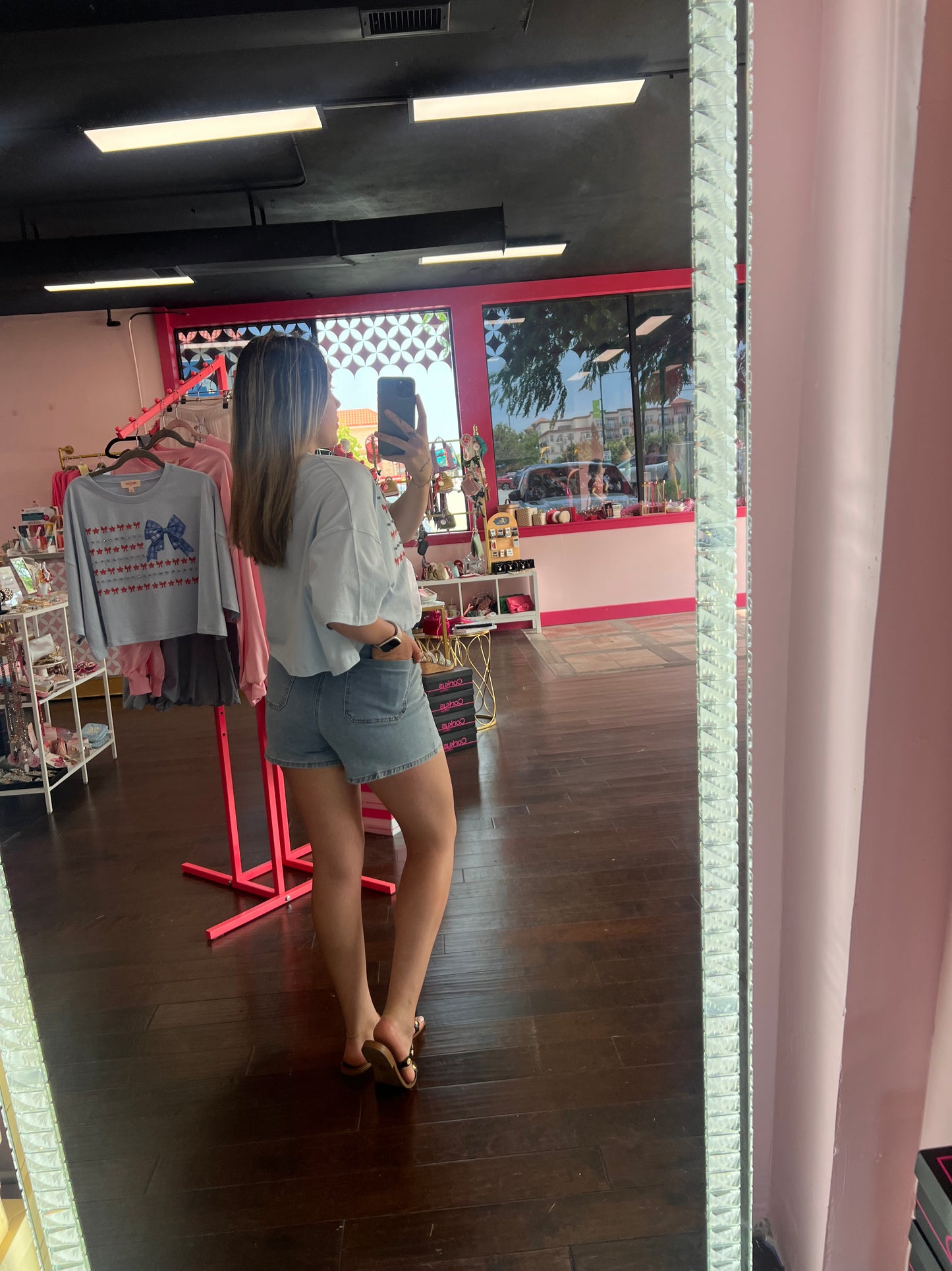 Hi-Rise Denim Shorts