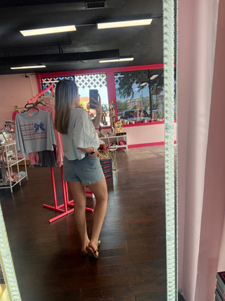 Hi-Rise Denim Shorts