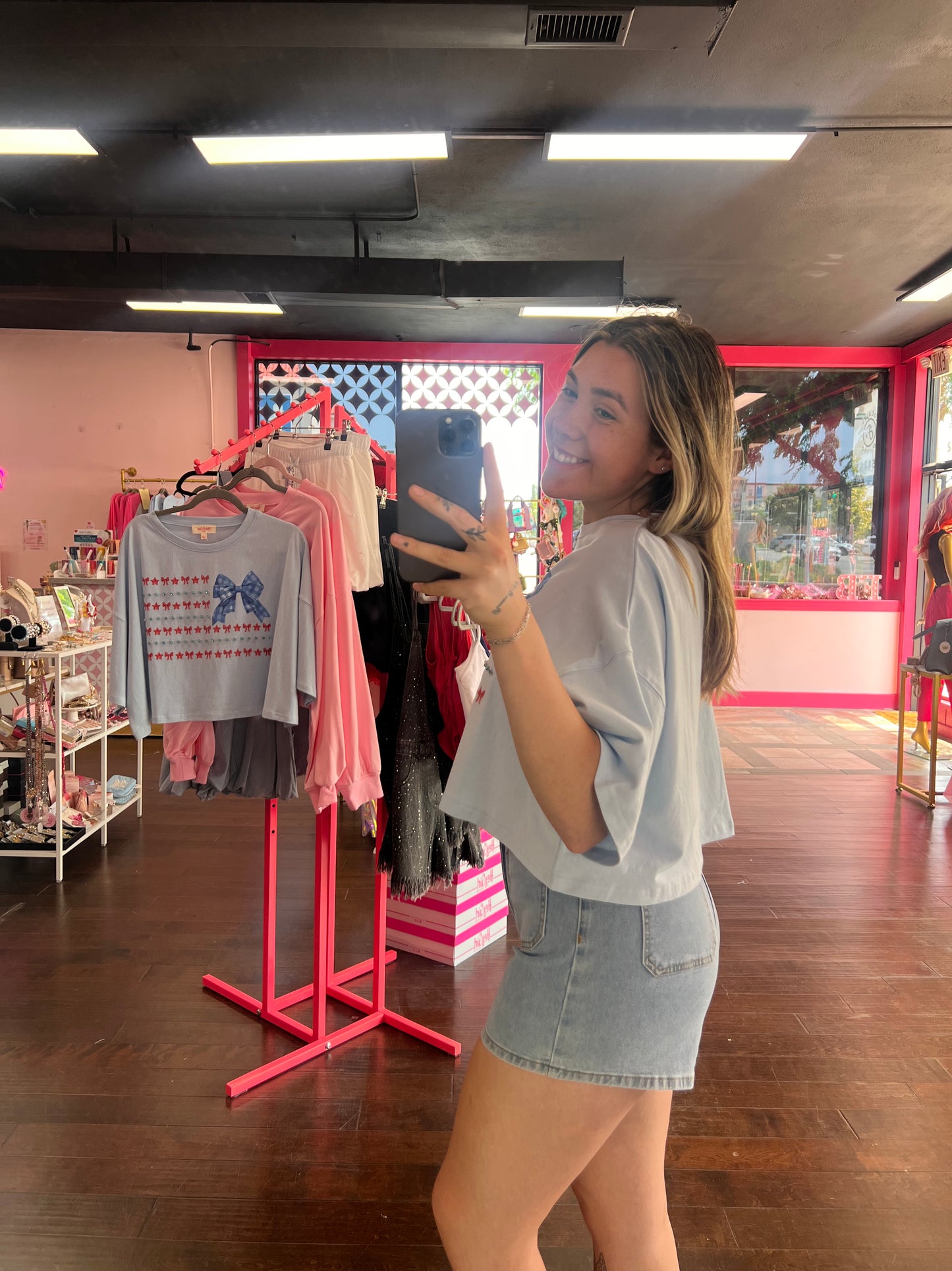Hi-Rise Denim Shorts