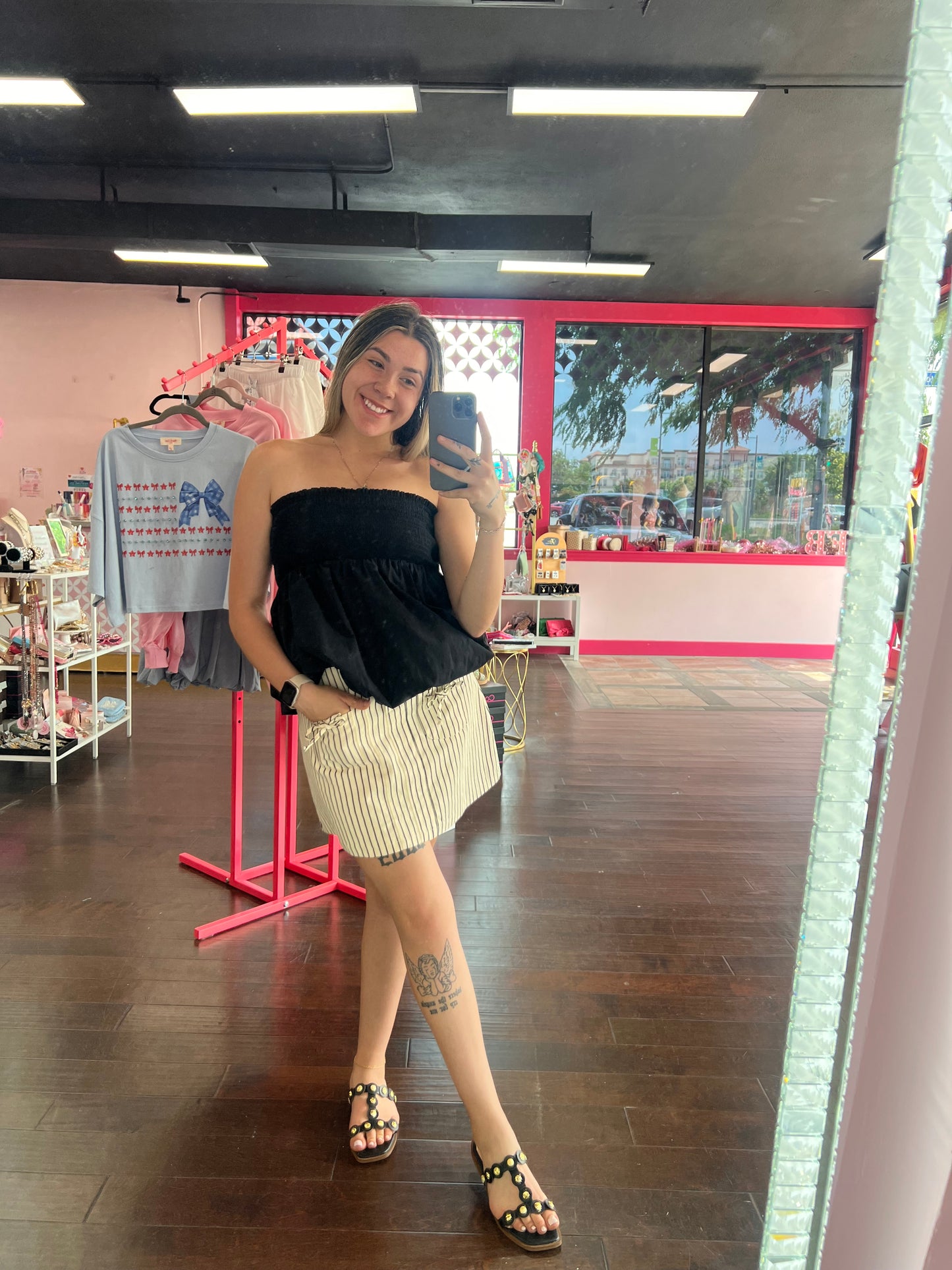 Baby Doll Tube Top Black