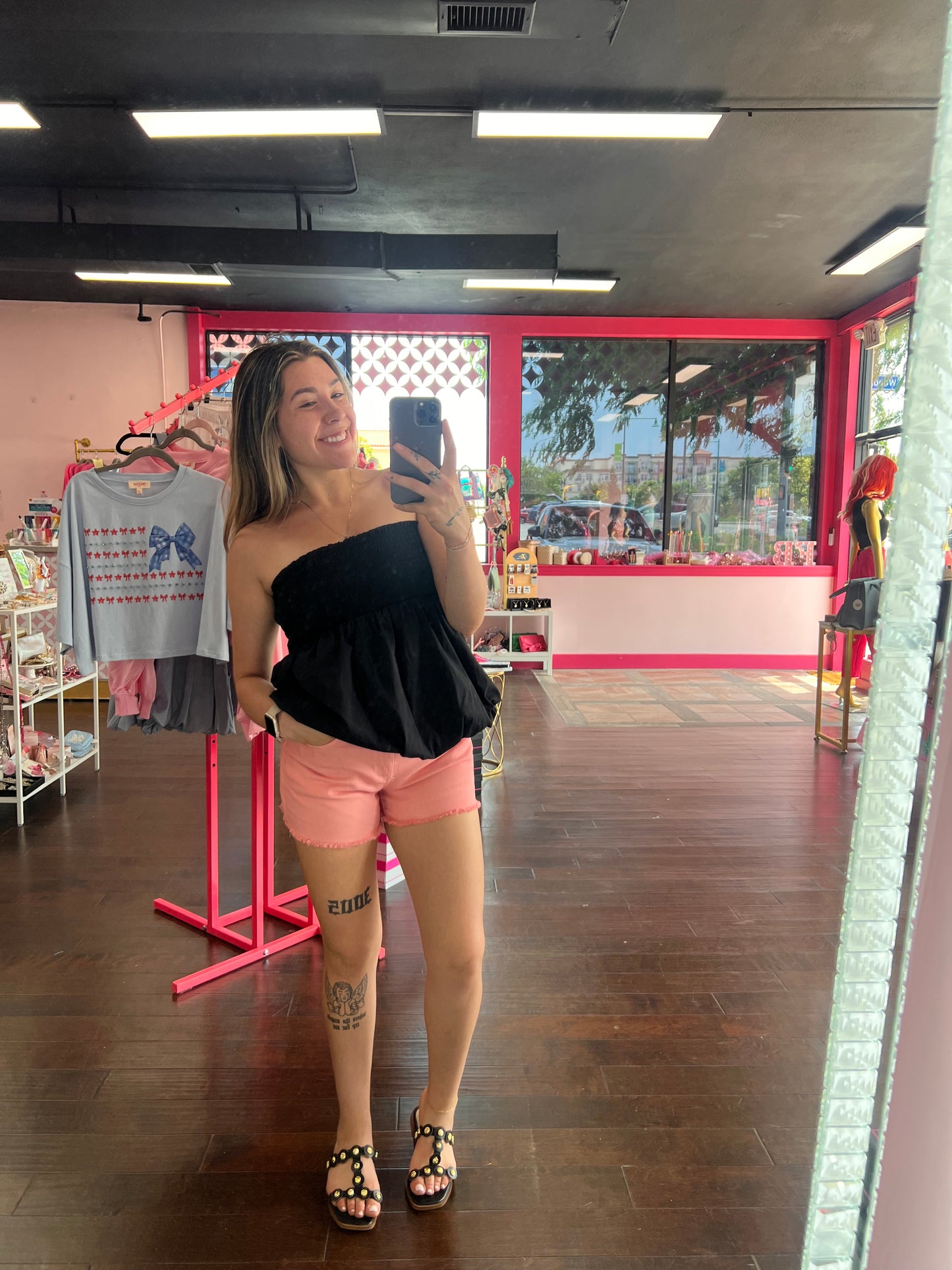 Blush Denim Shorts