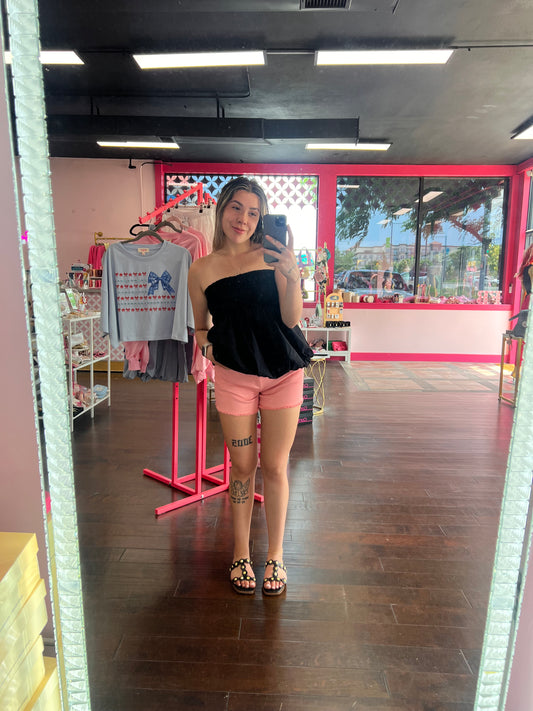 Blush Denim Shorts