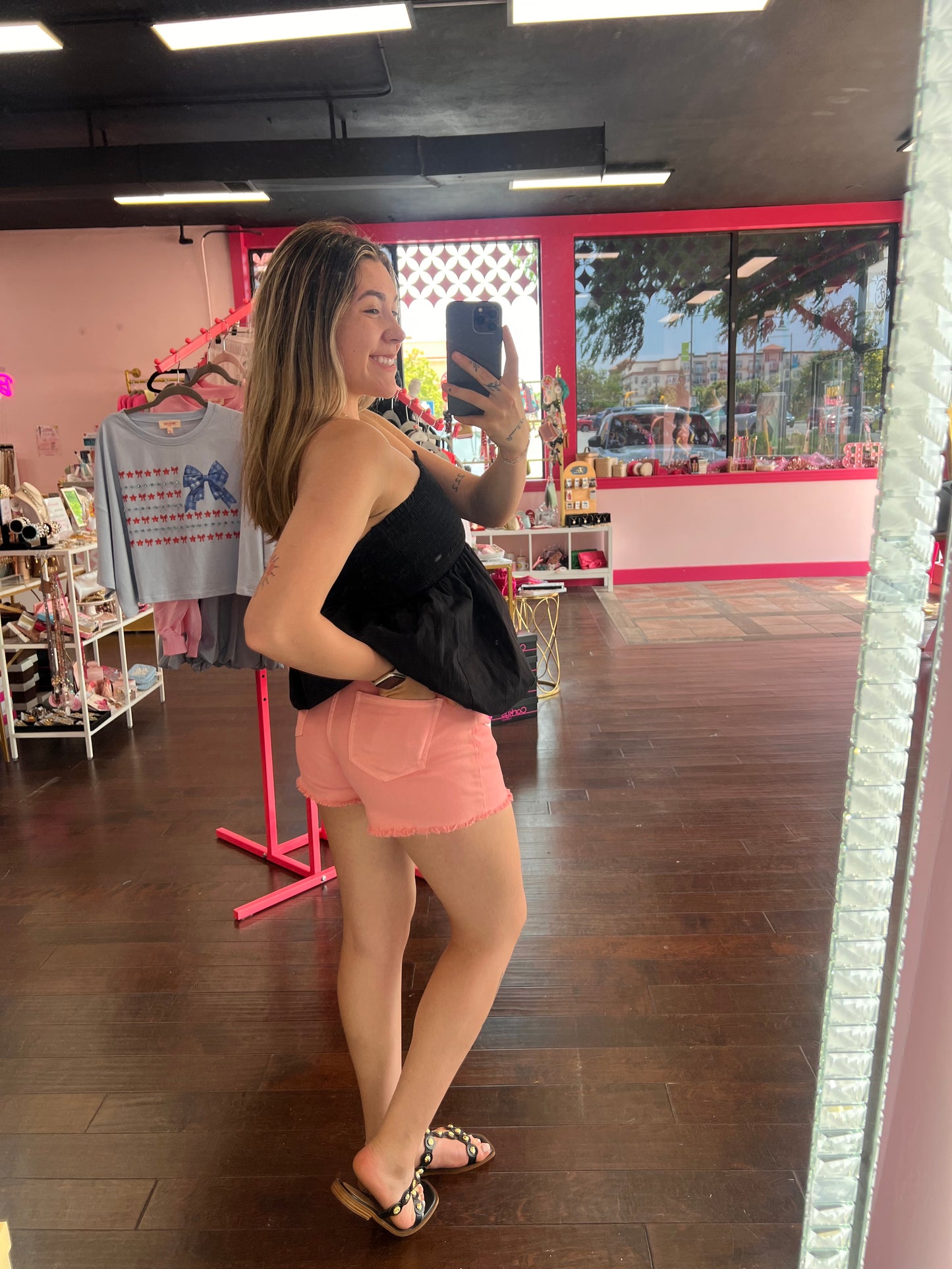 Blush Denim Shorts