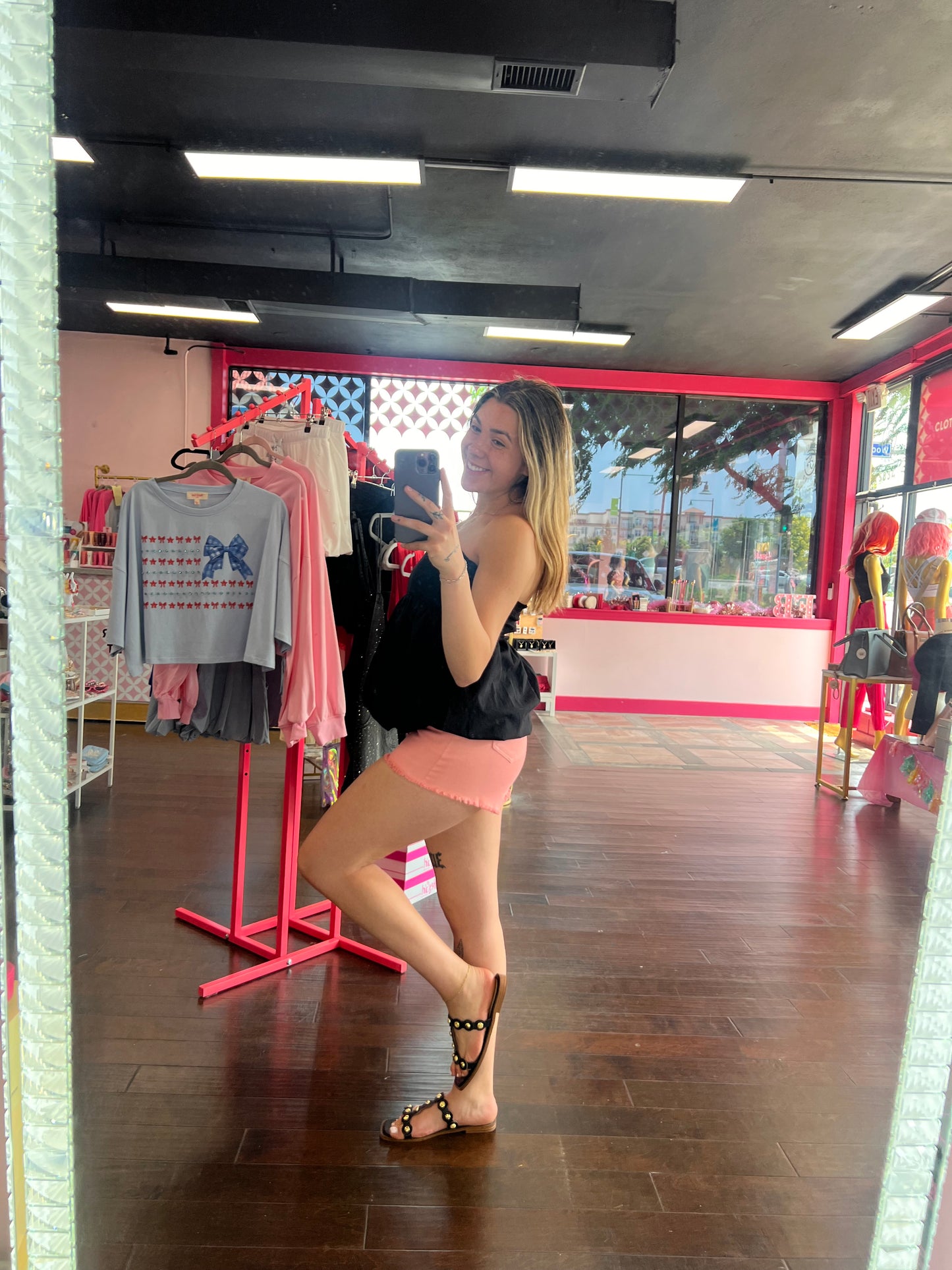 Blush Denim Shorts