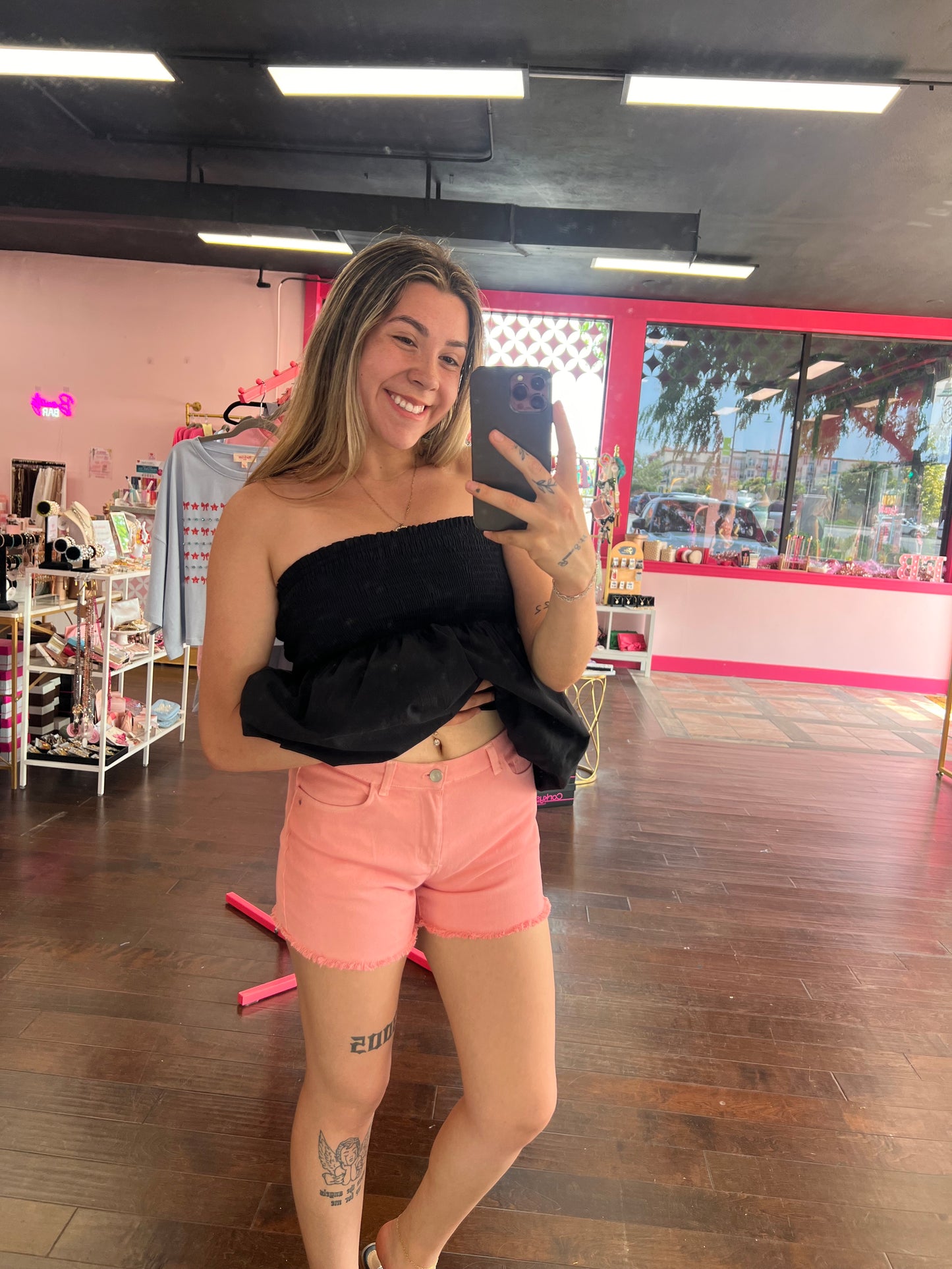 Blush Denim Shorts