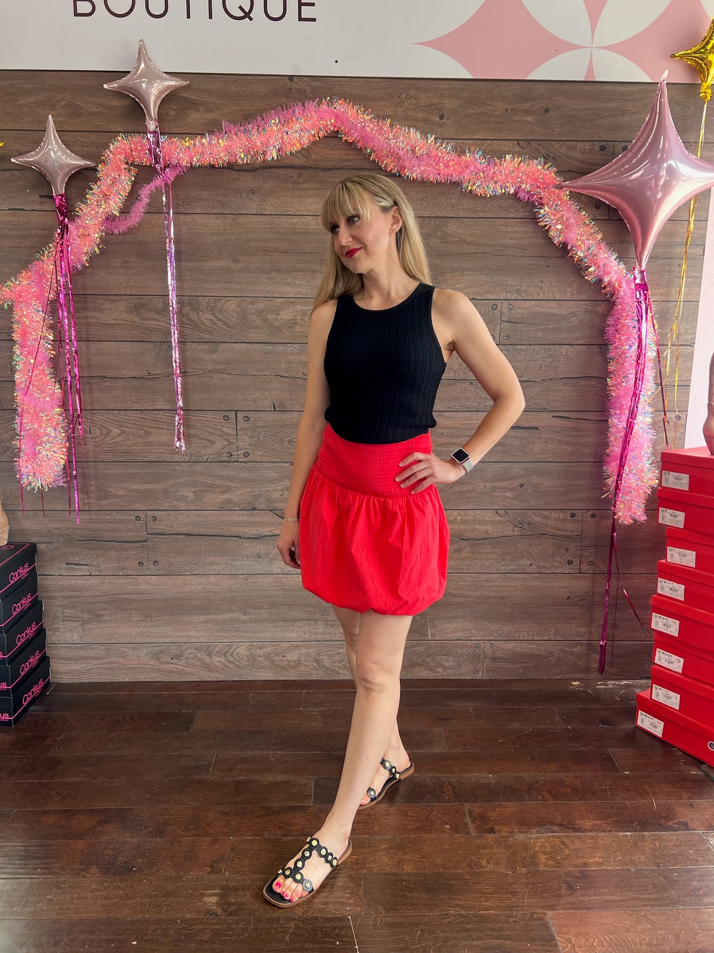Baby Doll Tube Top Red
