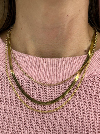 SP Folly Field Layered Necklace 18" Gold