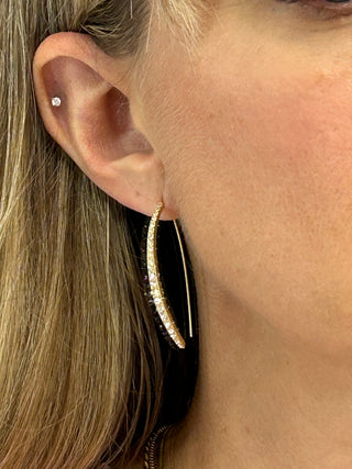 SP Sparkle Arc Hoop Earrings Large/Crystal