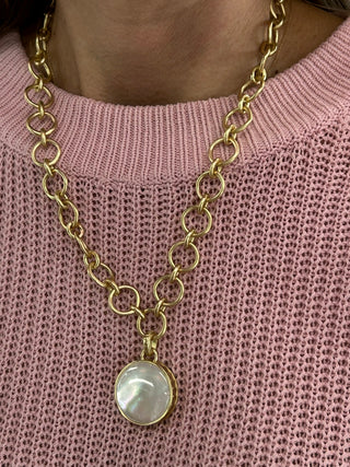 SP Naia Chunky Necklace 20" Pearlescent
