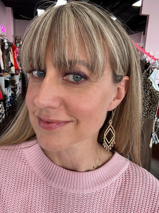 SP Beaded Deco Drama Earrings Bronze