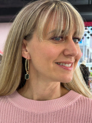 SP Chateau Hoop Earrings Dark Green