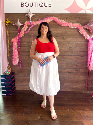 Curvy Maxi Bubble Skirt White