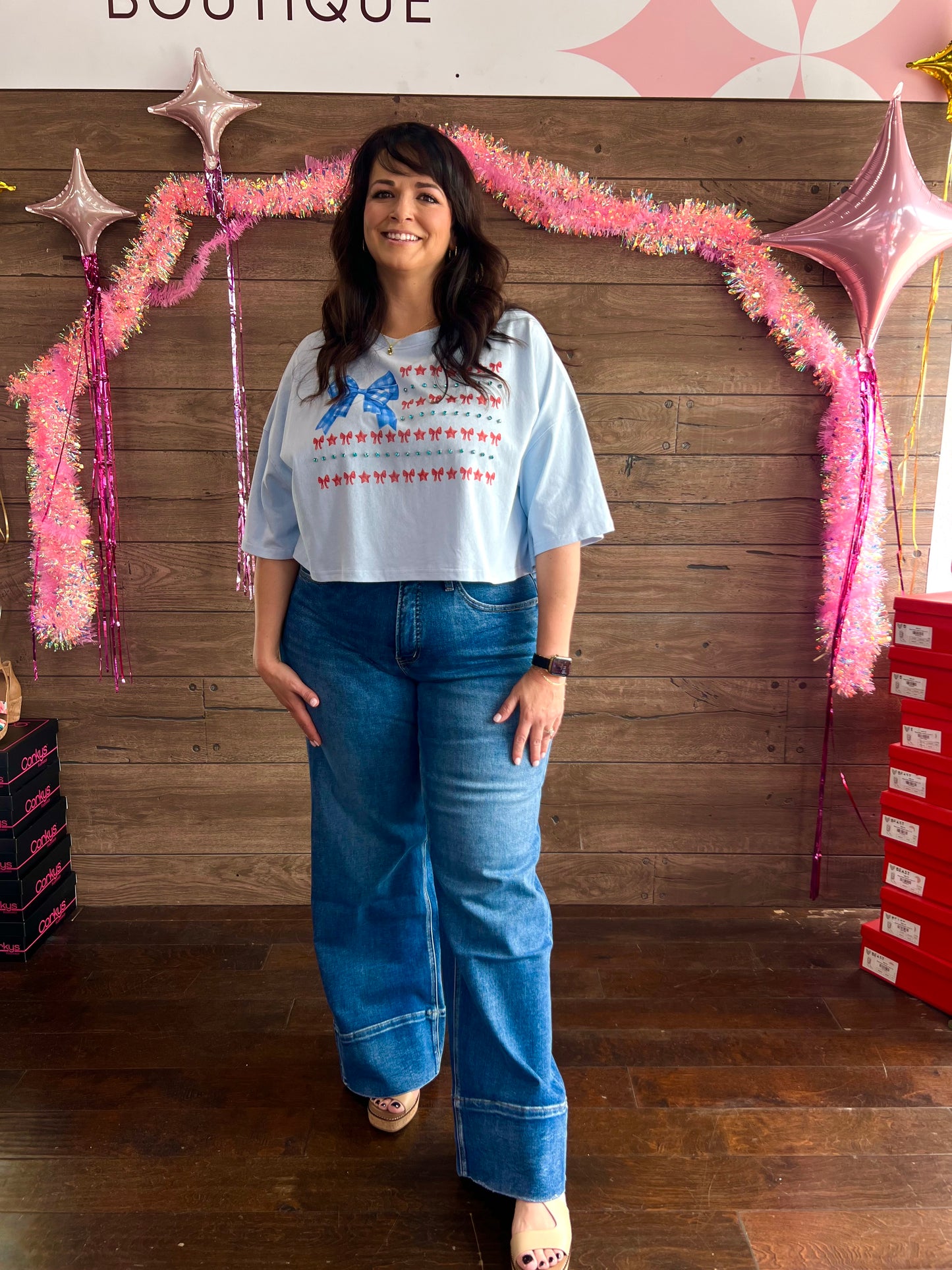 Wide Leg Denim Trouser