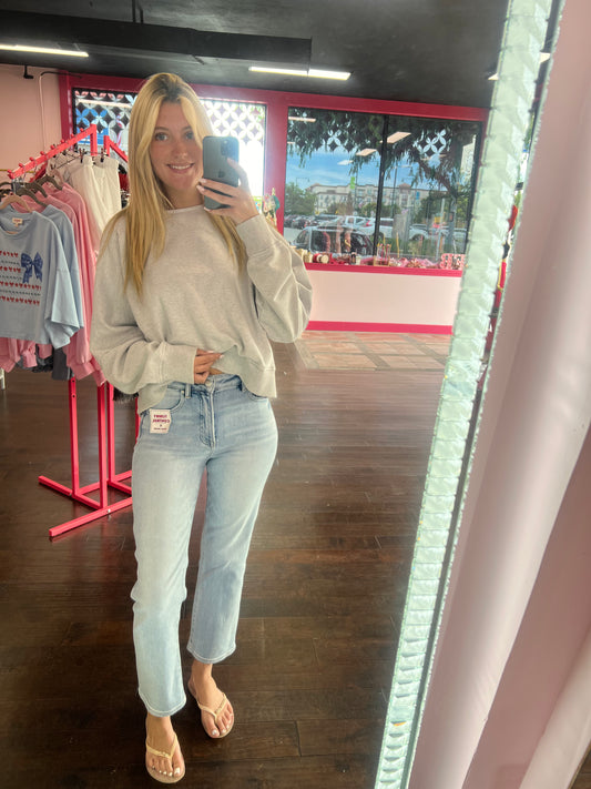 Hi-Rise Crop Straight Denim