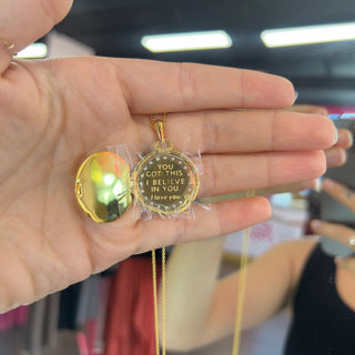 SP Locket Note Gem I Believe In You