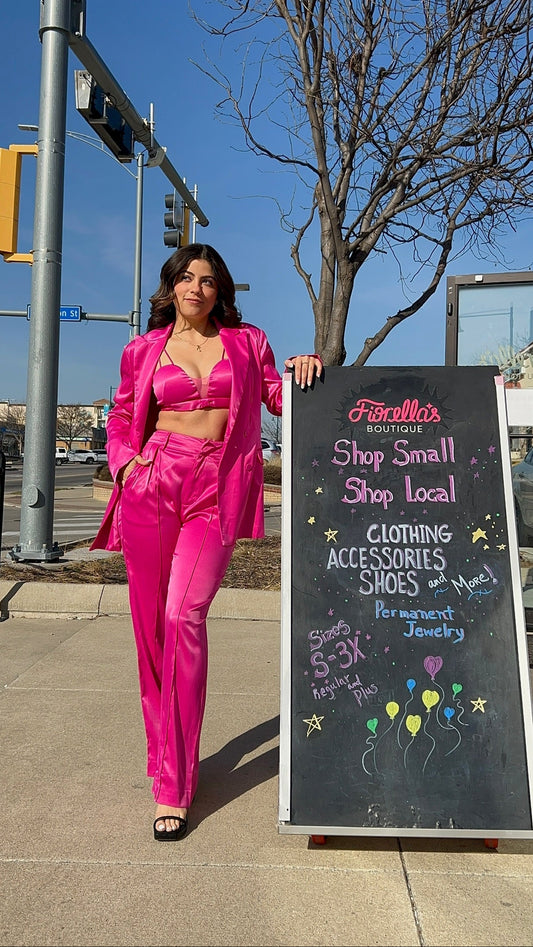 Boyfriend Trousers Hot Pink