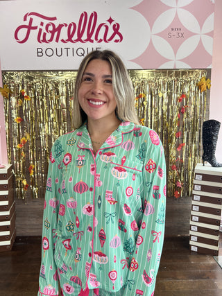 Merry & Bright Ruffle Pajama Set