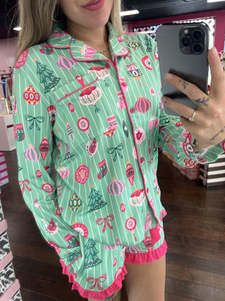 Merry & Bright Ruffle Pajama Set