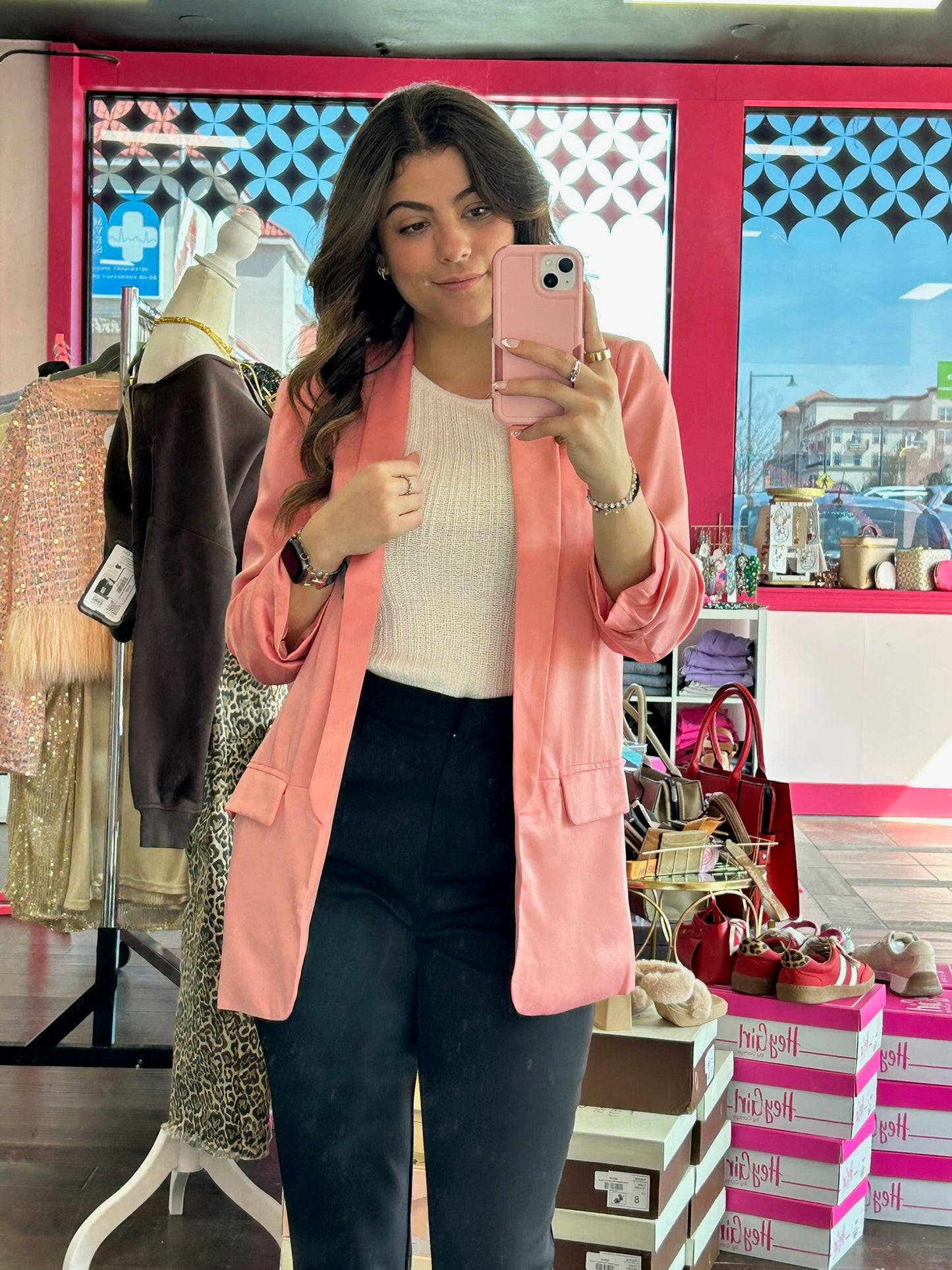 Boyfriend Blazer Peach