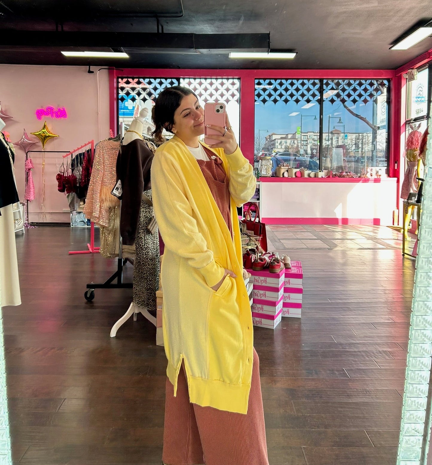Sweatshirt Cardigan Yellow