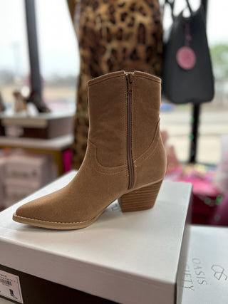 Sparkle Fringe Bootie Tan