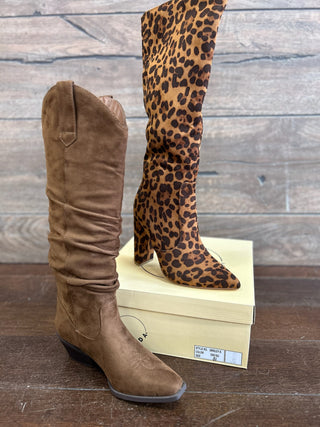 Leopard Print Knee-High Boot