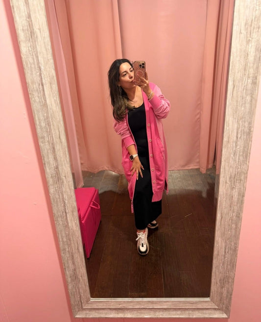 Sweatshirt Cardigan Pink