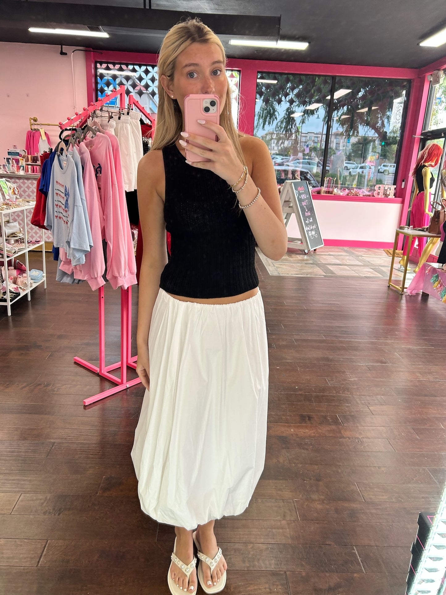 Maxi Bubble Skirt/ White