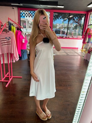 Pearl Satin Midi Dress