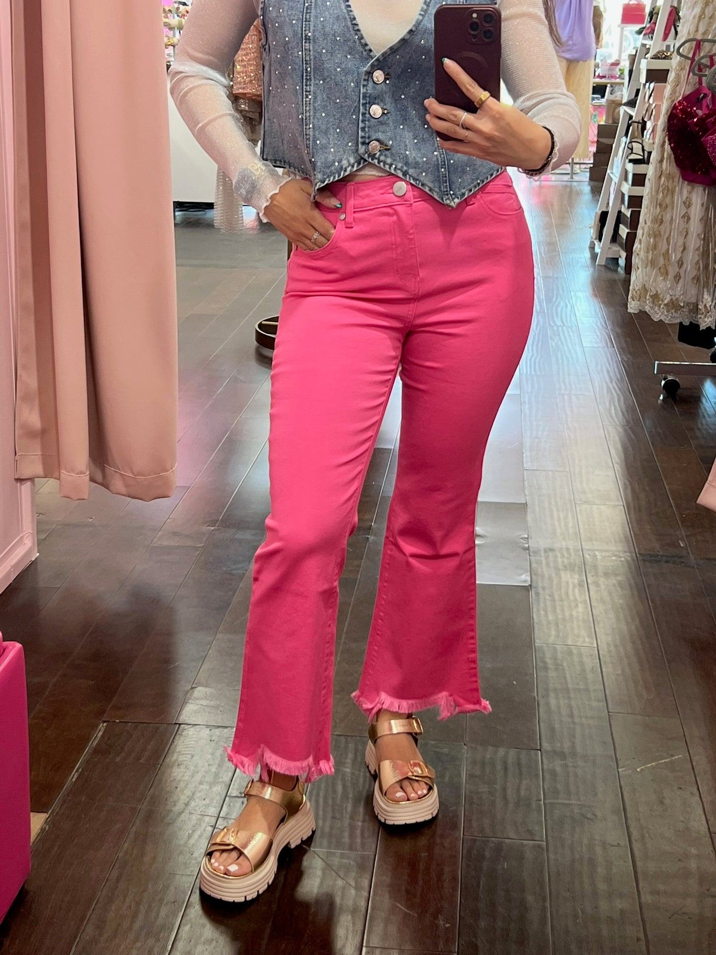 Fiorella's Pink Flare Jeans