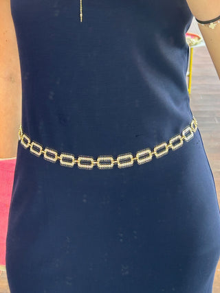Pave Link Chain Belt
