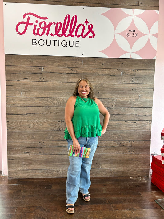 Curvy Emerald Breeze Tank