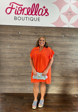 Curvy Coral Breeze Dress