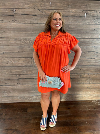 Curvy Coral Breeze Dress