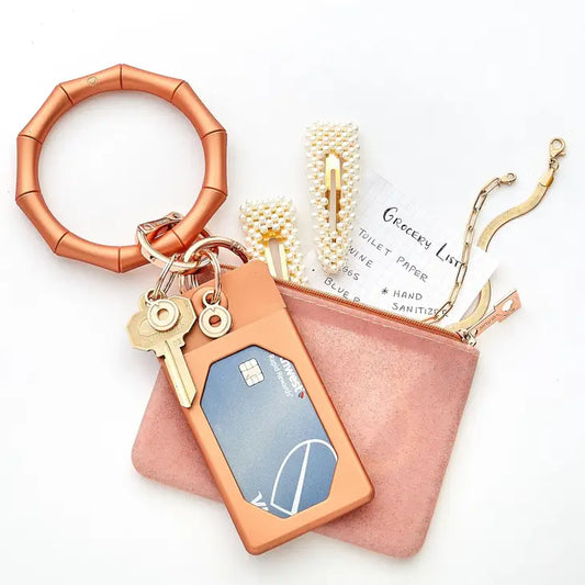 Key Ring - Rose Gold Bamboo