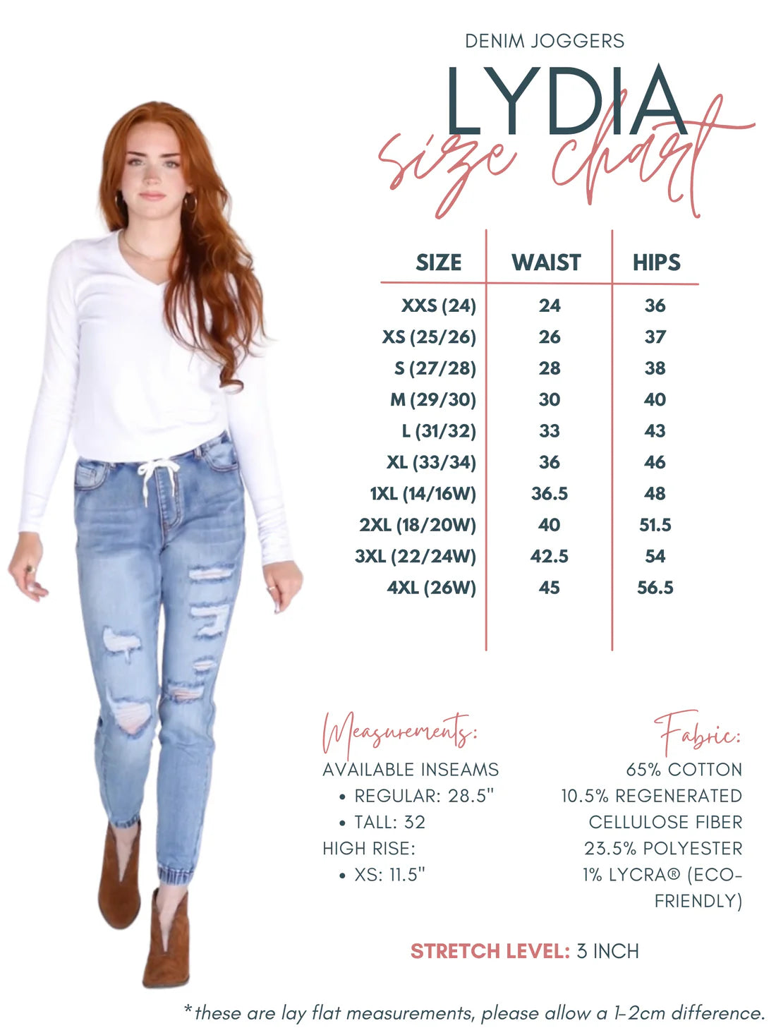 Distressed Denim Joggers Hi-Rise