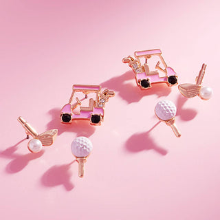 Golf Stud Earrings Set