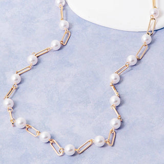 Pearl & Paperclip Chain Necklace