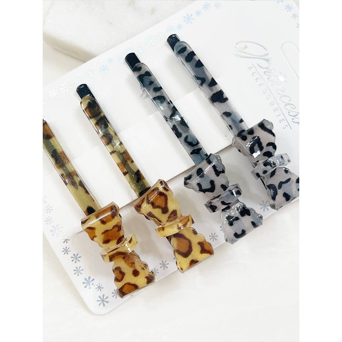 Leopard Bow Alligator Clips