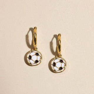 Soccer Ball Huggie Earrings