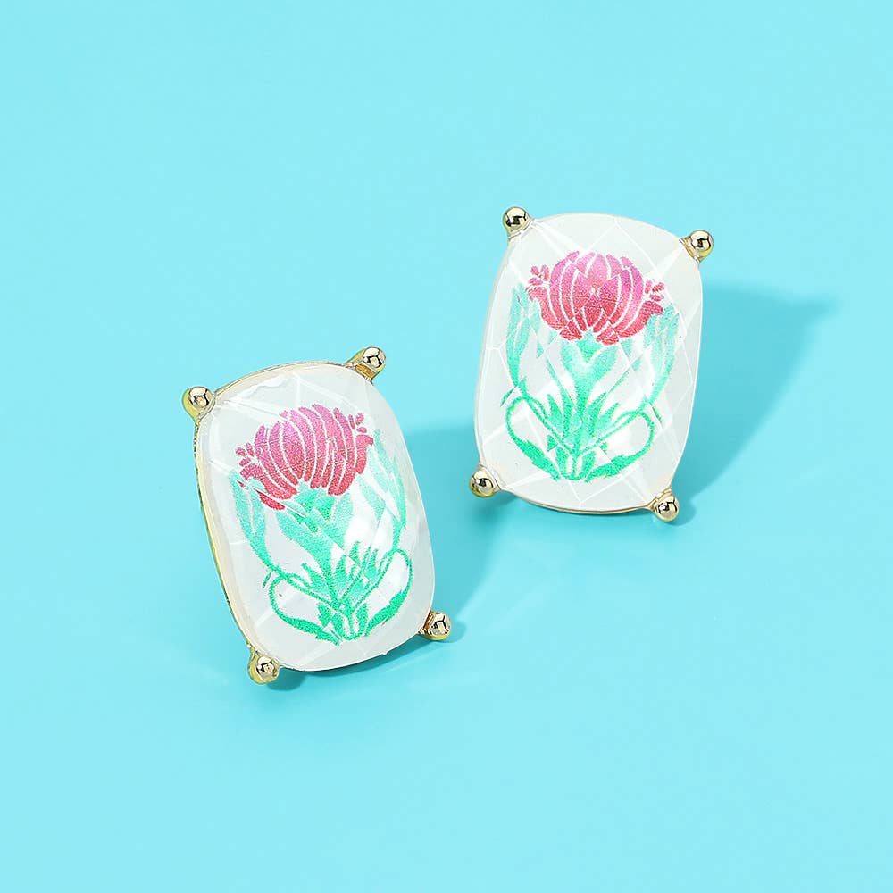 Mahjong Tile Stud Earrings