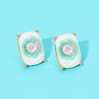 Mahjong Tile Stud Earrings