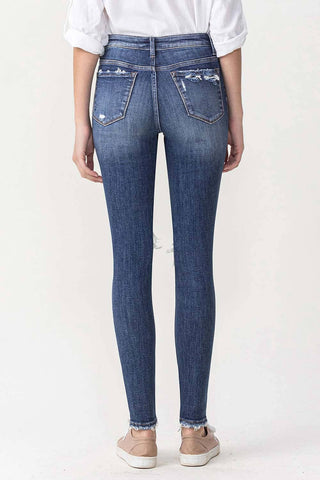 Hi Rise Distressed Skinny Jeans