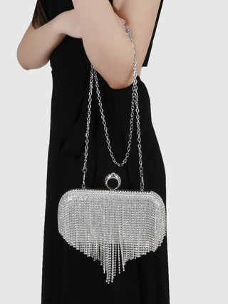 Dripping Sparkle Clutch Silver
