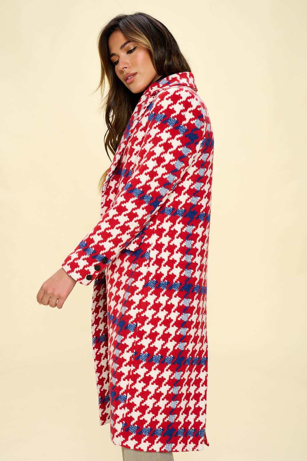 Red Houndstooth Coat