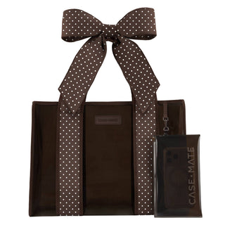 Espresso Polka Dot Bow Jelly Tote Bag