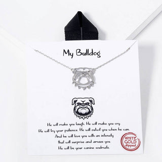 Bulldog Cutout Necklace