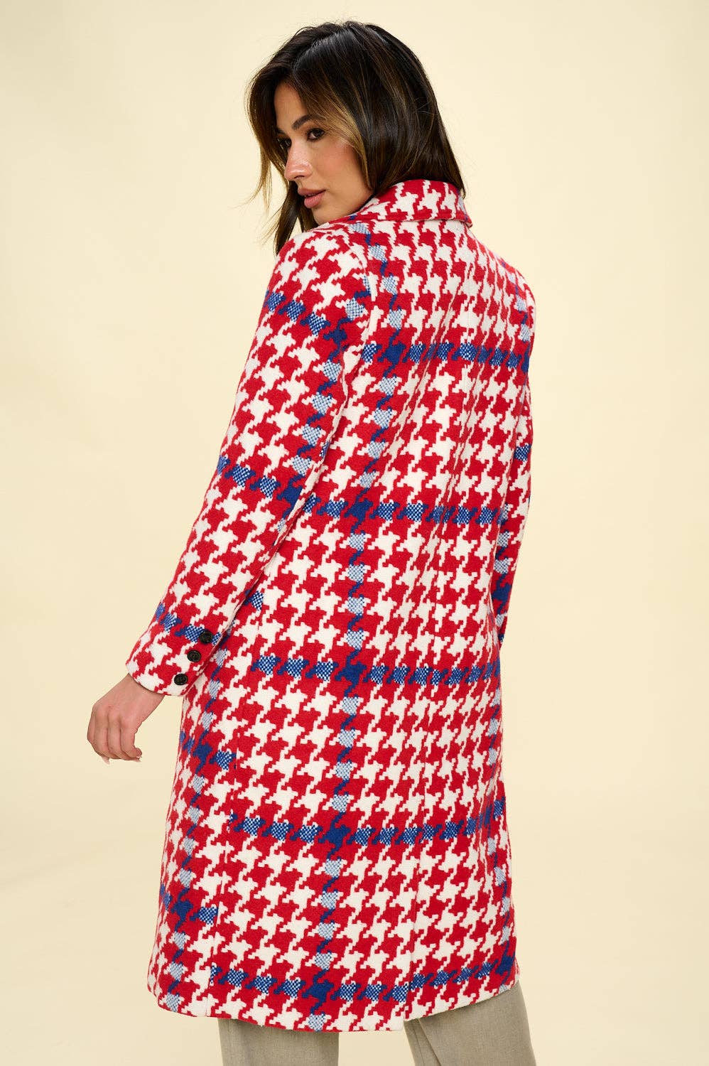 Red Houndstooth Coat