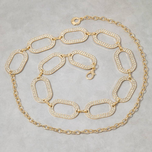 Pave Link Chain Belt